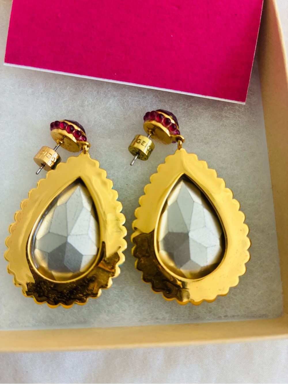 Kurt Geiger Gold and Turquoise Earrings, New, original price $178.00. - Picture 4 of 7